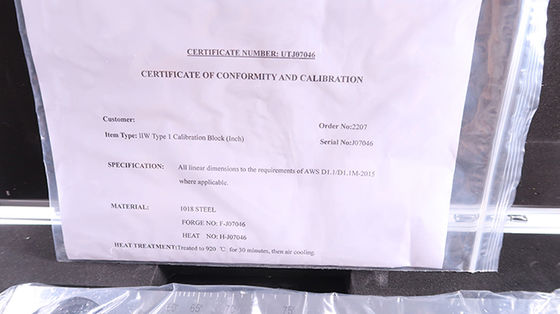 NDT IIW-Type 1 AWSD1.1/D1.1M-2015 Calibration Block 1018 Steel Test Block For Ultrasonic Flaw Detector INCH TYPE